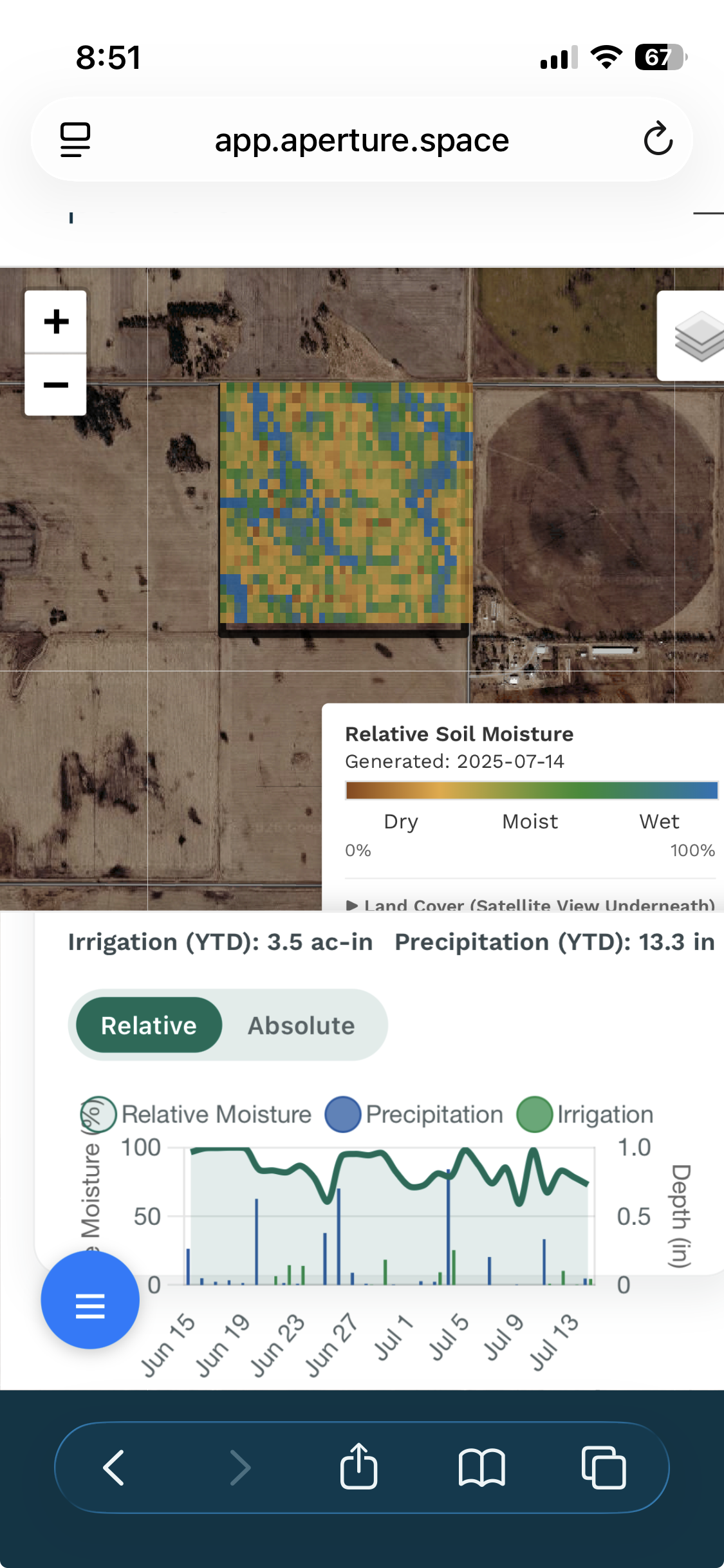 High-resolution moisture maps screenshot